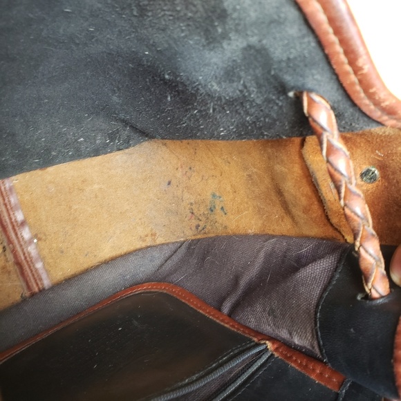 Brighton Leather Crossbody Purse Bolo Tie Hip Vtg - Picture 7 of 7